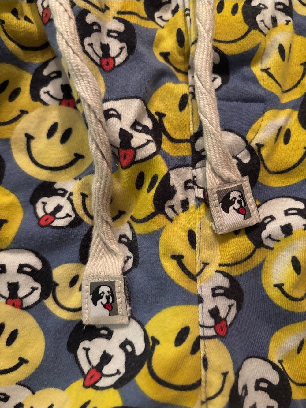 Big Dogs Yellow & Gray Smiley Face Cotton Pants - Picture 4 of 6